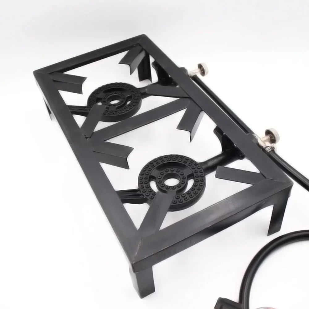 Lixada Propane Gas Cast Iron Stove Double Size for Patio BBQ Camping Cooking Standard