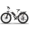 Kmowoo 26inch 750W Electric Two-wheeler Fat Tire P7 48V 13AH Removable Lithium Battery for Adults with Detachable Rear Rack Fender(White)S07-G