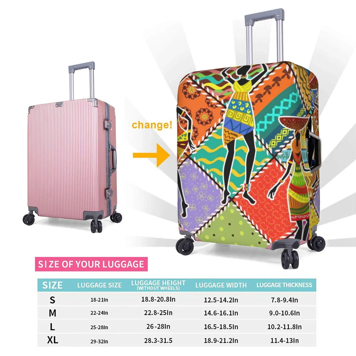 Kll Dancing African Womans Luggage Cover Suitcase Cover Suitcase Protector-