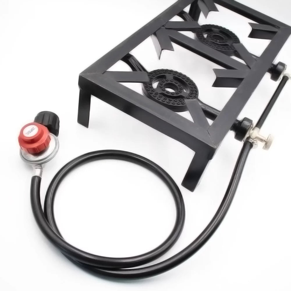 Lixada Propane Gas Cast Iron Stove Double Size for Patio BBQ Camping Cooking Standard