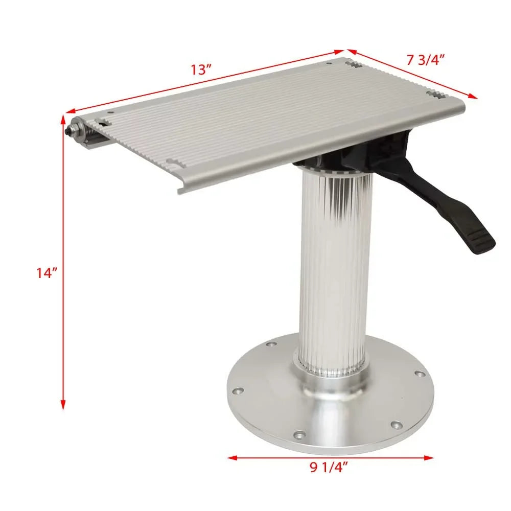 Garelick Boat Cushion Swivel Slide Pedestal | 14 Inch Polished Aluminum