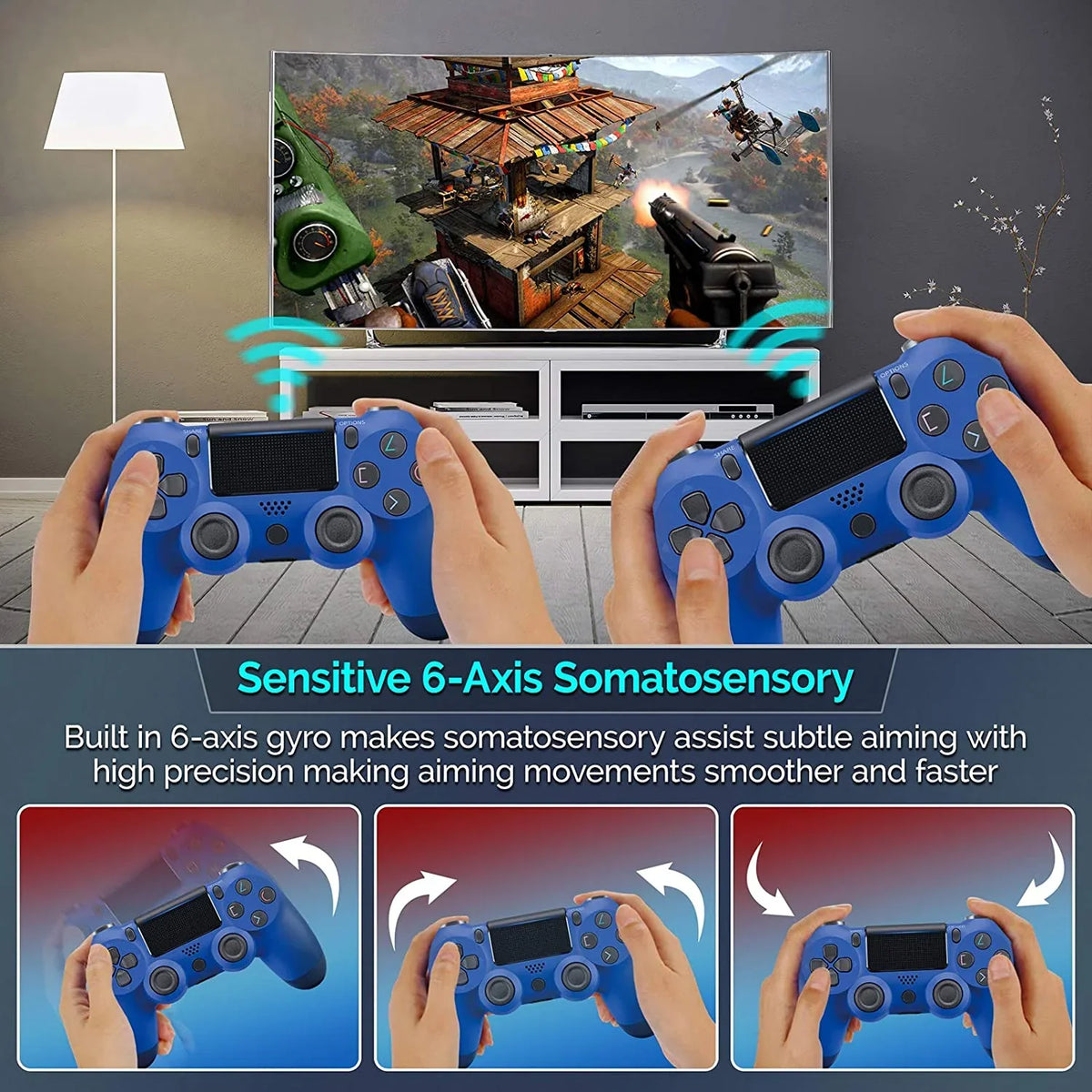 PRO Wireless GamePad Compatible with Samsung Galaxy Note 20/Ultra/Edge/5G/Note20 Controller Plus 1;000 Battery/Built-In Speaker/Gyro/Remote BlueTooth Slim (Blue)