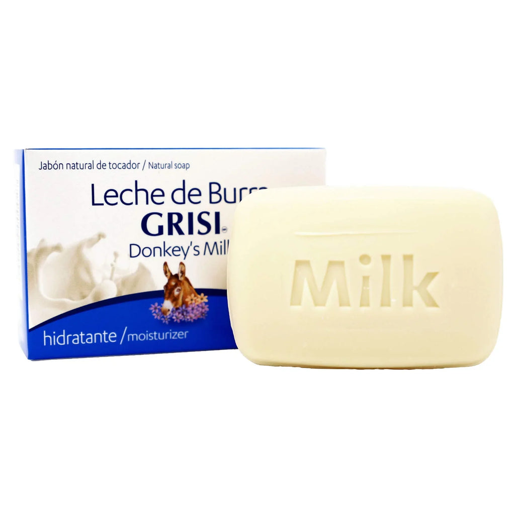 Grisi Donkey,S Milk Soap, Cleansing And Moisturizer Soap With Donkey,S Milk, Ideal To Soften Your Skin, Elasticity, Vitality, Youthful Skin, All Skin Types, 6-Pack Of 3.5 Oz Each, 6 Bar Soaps..