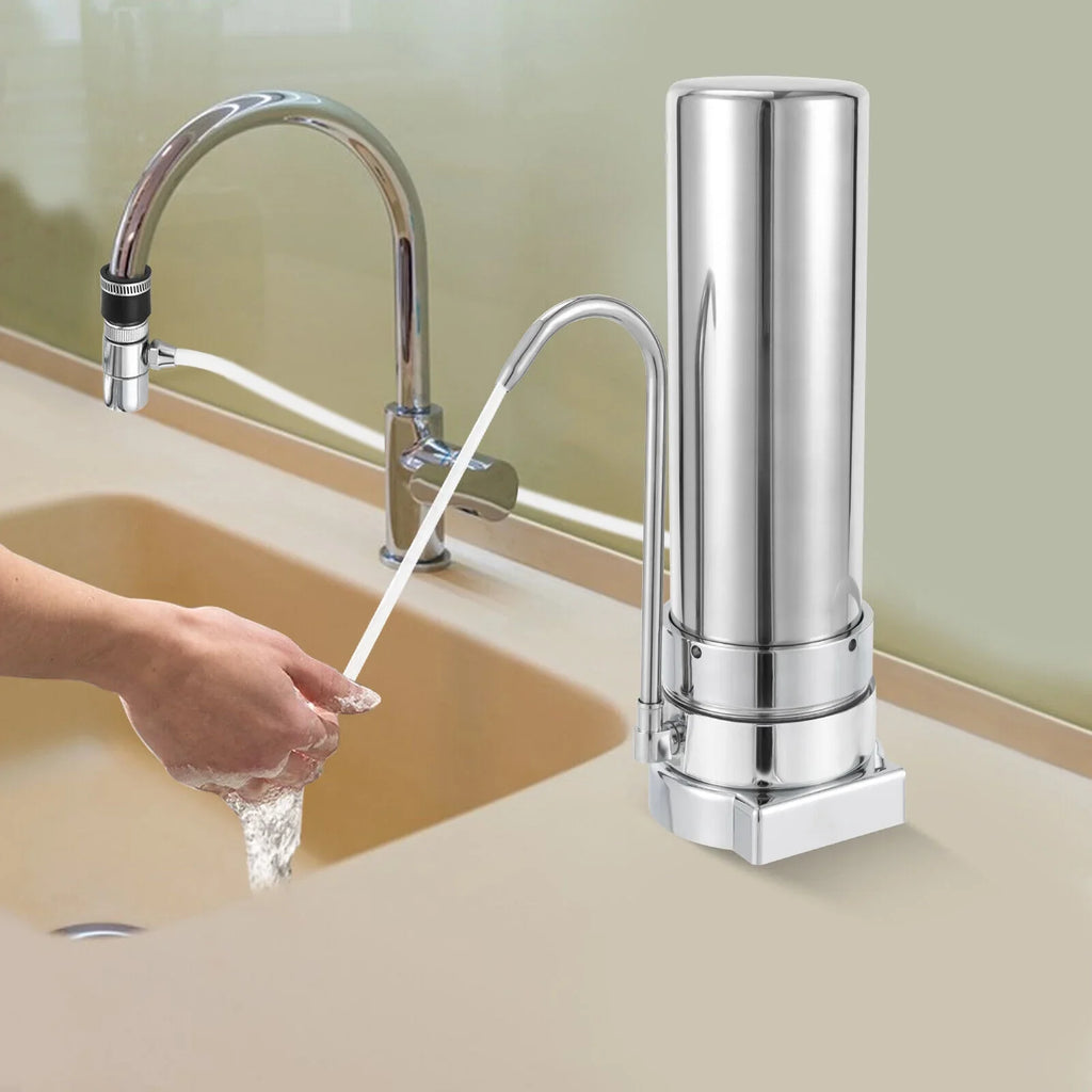 Countertop Filter Tap Water Filtration Filter Sink Drinking System Stainless Silver