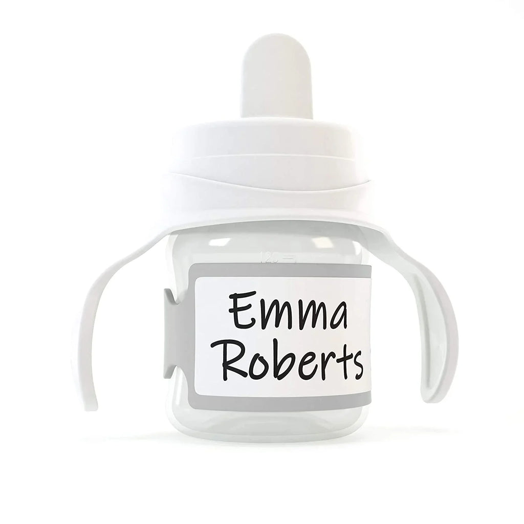 Pumpkin Doodle Permanent Write-on Labels for Bottles/Sippy Cups/Food Containers 6pcs (Grey)