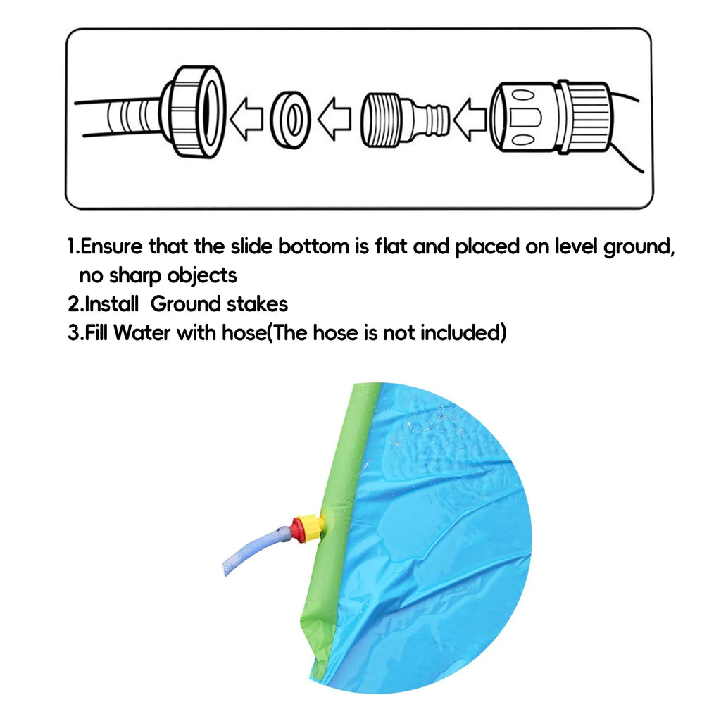 YoYfun 25ft x 4.6ft Double Water Slide for Adult Kids, Heavy Duty Lawn Water Slide with Sprinkler and 2 Slip Inflatable Boards for Summer Yard Lawn Outdoor Water Play Activities