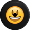 2018 2019 Wrangler JL Backup Camera Grinning Smiling Text Emoji Face Spare Tire Cover for Jeep RV 32 Inch
