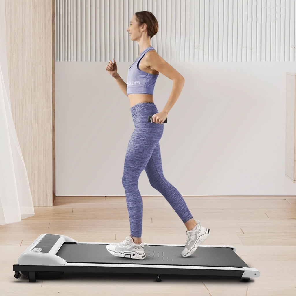 ZhdnBhnos 600W 2.25HP Electric Home Treadmill 2 in 1 Under Desk Walking Jogging Pad Portable Motorized Fitness Running Machine Remote Control