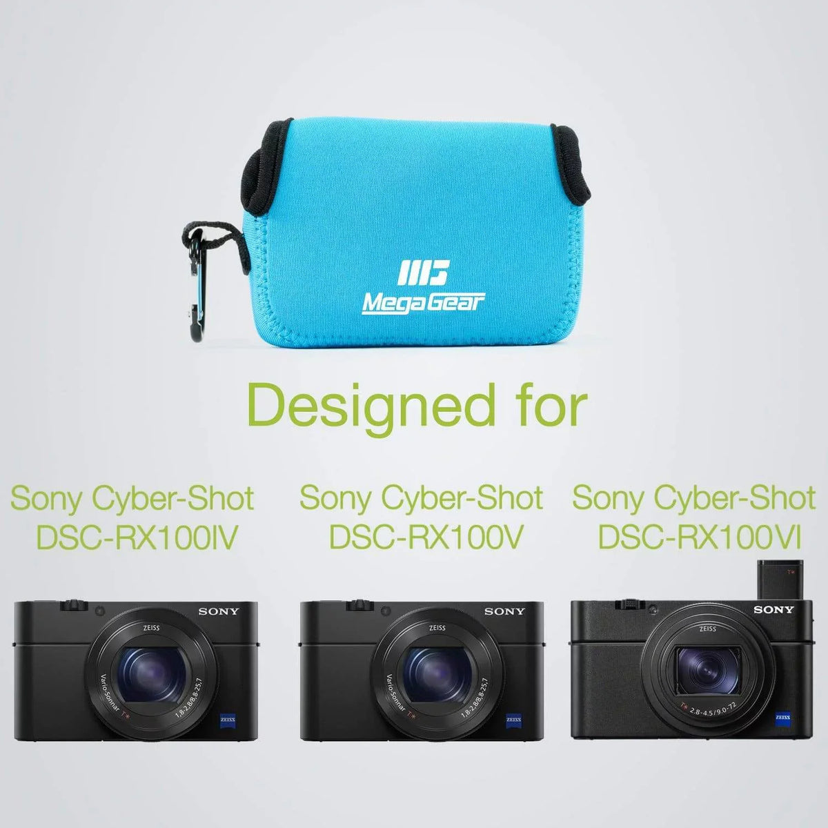 MegaGear Sony Cyber-shot DSC-RX100 VII, DSC-RX100 VI, DSC-RX100 V, DSC-RX100 IV, DSC-RX100 III, DSC-RX100 II Neoprene Camera Case