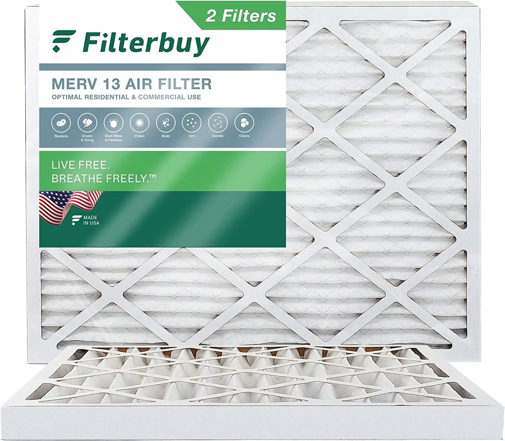 Filterbuy 18x25x2 MERV 13 Pleated HVAC AC Furnace Air Filters (2-Pack)