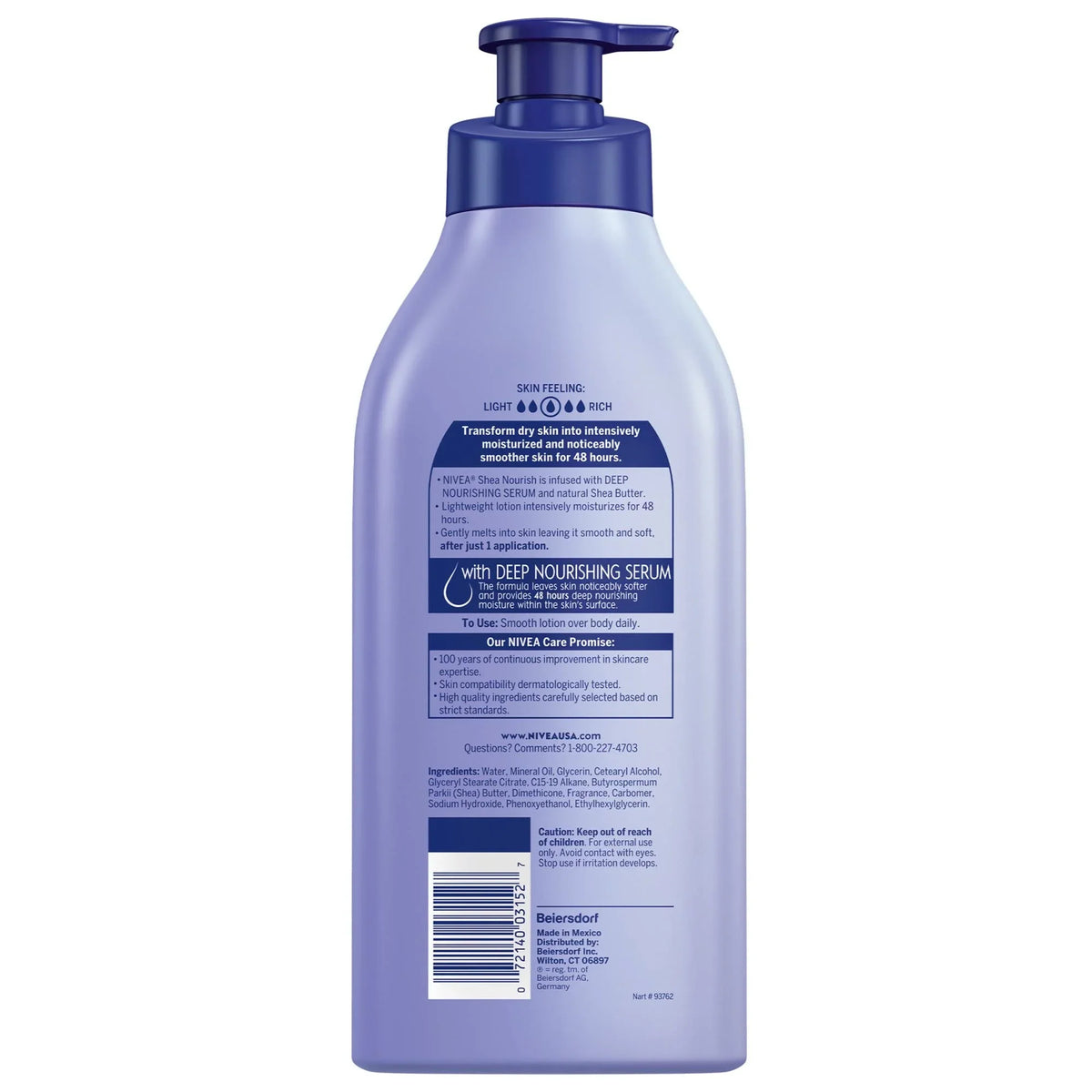 Nivea Shea Nourish Body Lotion With Deep Nourishing Serum And Shea Butter, 20 Fl Oz