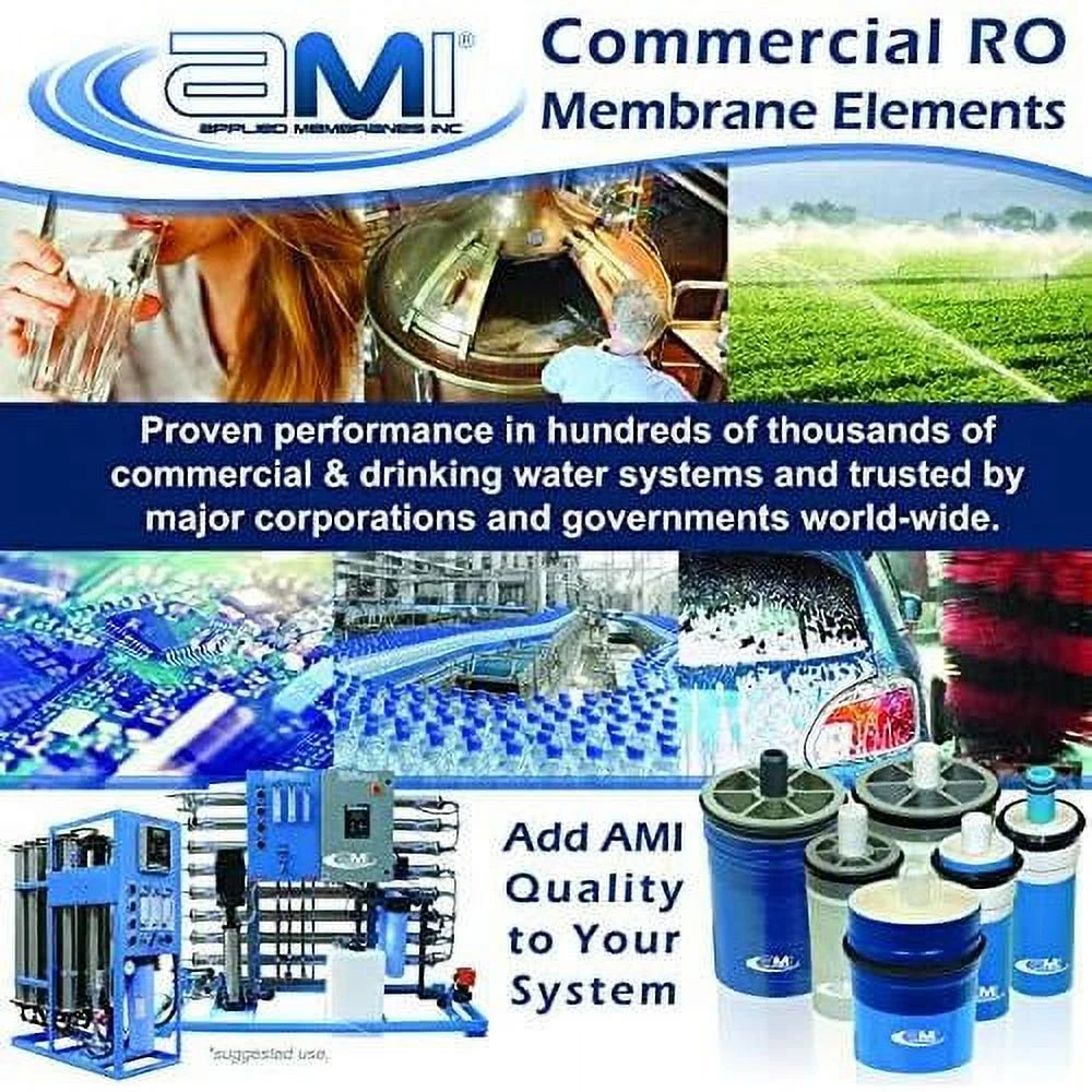 Low Energy Reverse Osmosis Membrane For Tap Water | 1,000 GPD At 150 Psi | 99% Rejection | Replacement RO Membrane | M-T2540ALE