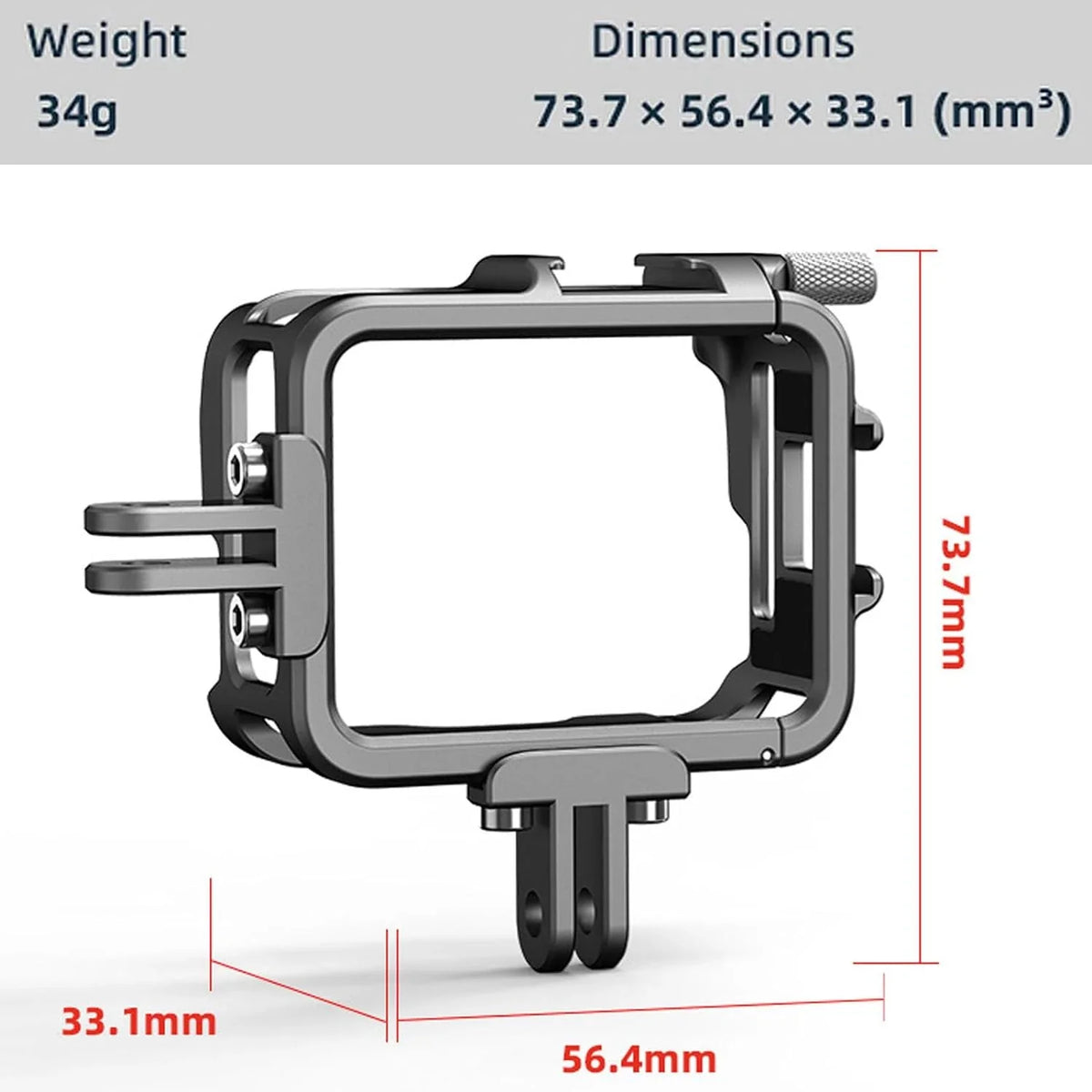 Ferbao Aluminum Alloy Frame Cage Compatible with Insta360 GO 3,Metal Protective Housing Camera Case Frame Shell