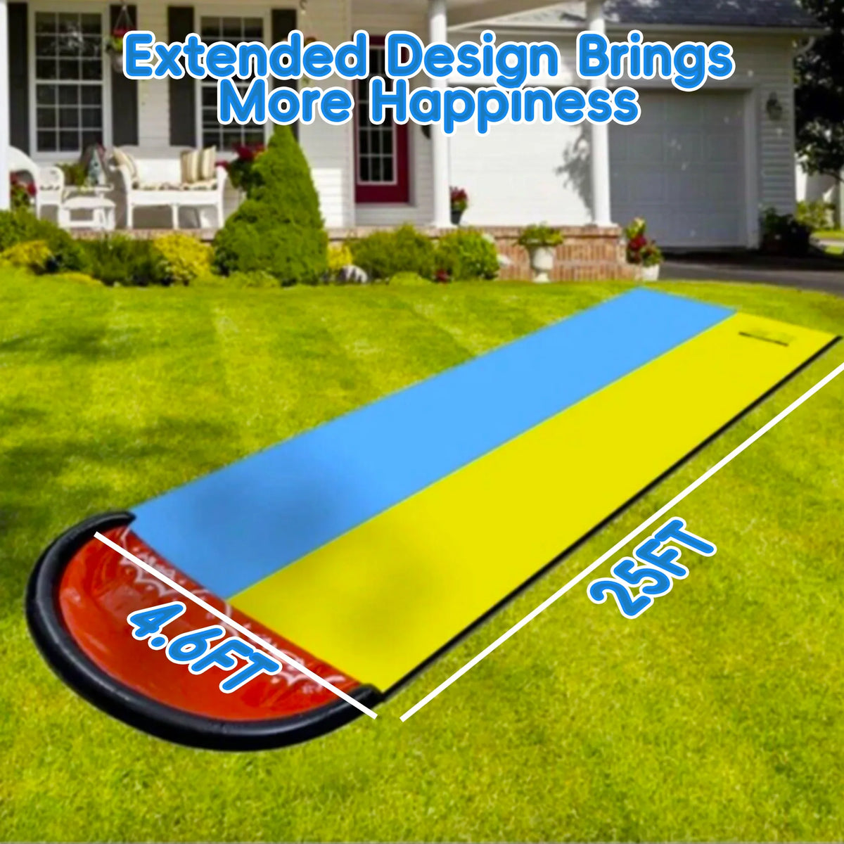 YoYfun 25ft x 4.6ft Double Water Slide for Adult Kids, Heavy Duty Lawn Water Slide with Sprinkler and 2 Slip Inflatable Boards for Summer Yard Lawn Outdoor Water Play Activities