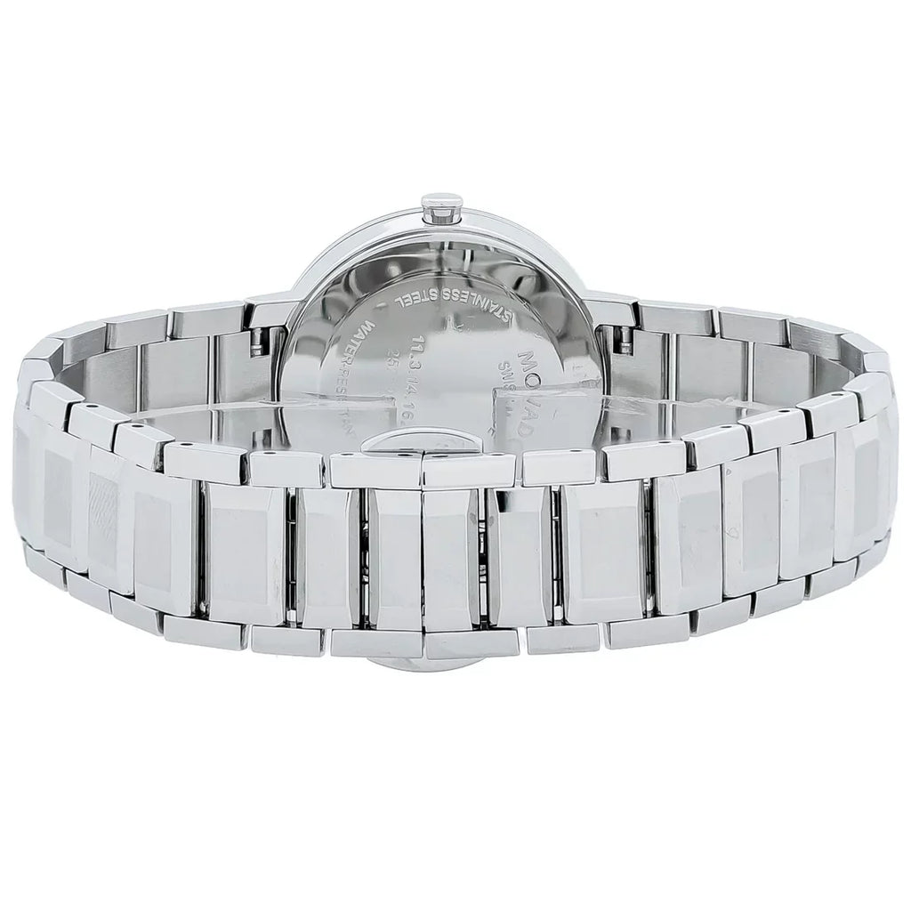 Movado Sapphire Quartz Silver Mirror Dial Ladies Watch 0607547