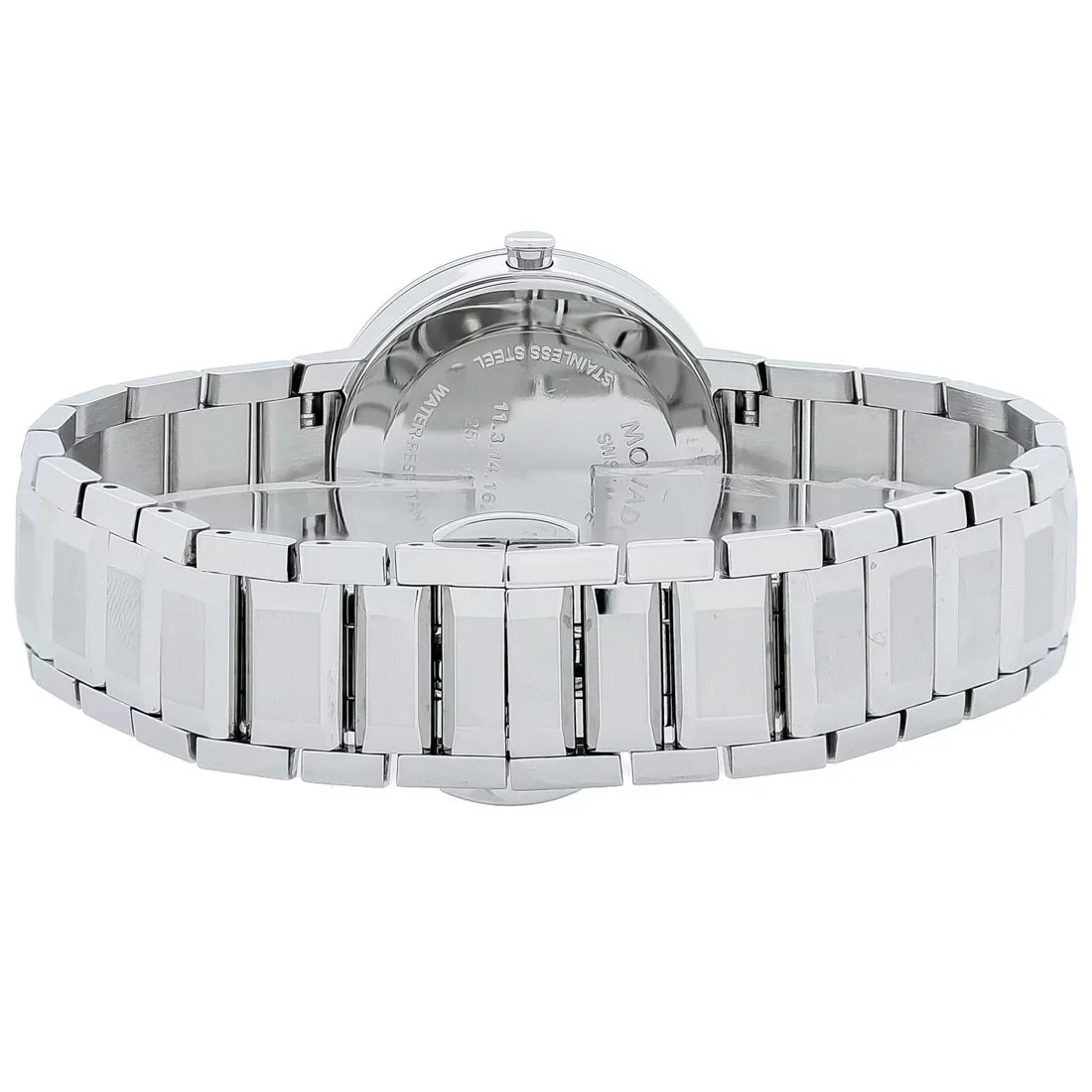 Movado Sapphire Quartz Silver Mirror Dial Ladies Watch 0607547