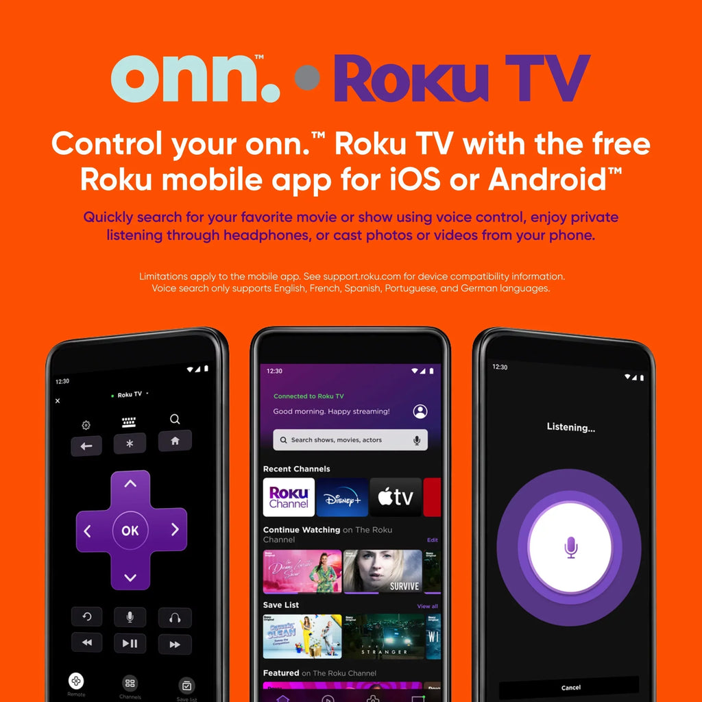 onn. 42” Class FHD (1080P) LED Roku Smart TV (100068372)