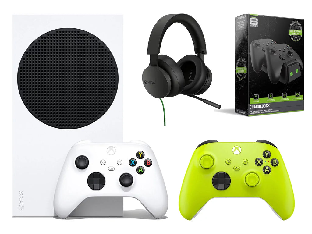 Microsoft Xbox Series S 512GB All-Digital Console with Extra Electric Volt Controller, Stereo Headset and Dual Charge Dock