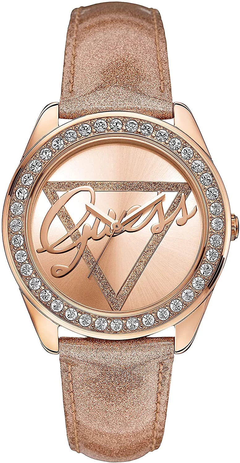 GUESS Women's Rose Gold-Tone Time to Give Sparkle Watch U0023L4