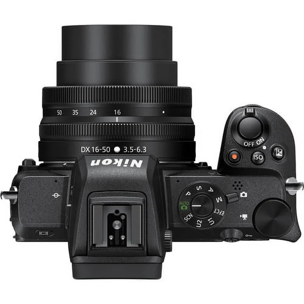 Nikon Z50 Mirrorless Camera with 16-50mm Lens + Case + 64GB Memory(26pc)