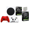 Microsoft Xbox Series S 512GB Digital Console with Extra Wireless Controller - Pulse Red - Surge 12 Piece Accessory Kit and CHARGEDOCK Dual Charge Base with Microfiber Cleaning Cloth