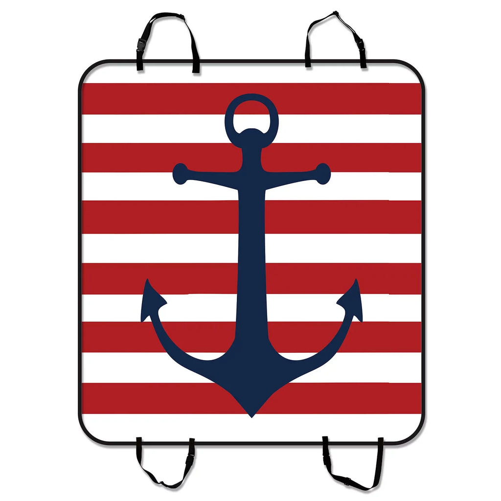 GCKG Red Anchor Pet Car Saddle Cover,Red Anchor Pet Car Saddle Cover Dog Car Saddle Mat Hammock Cargo Mat Trunk Mat For Cars Trucks and SUV 54x60 inches