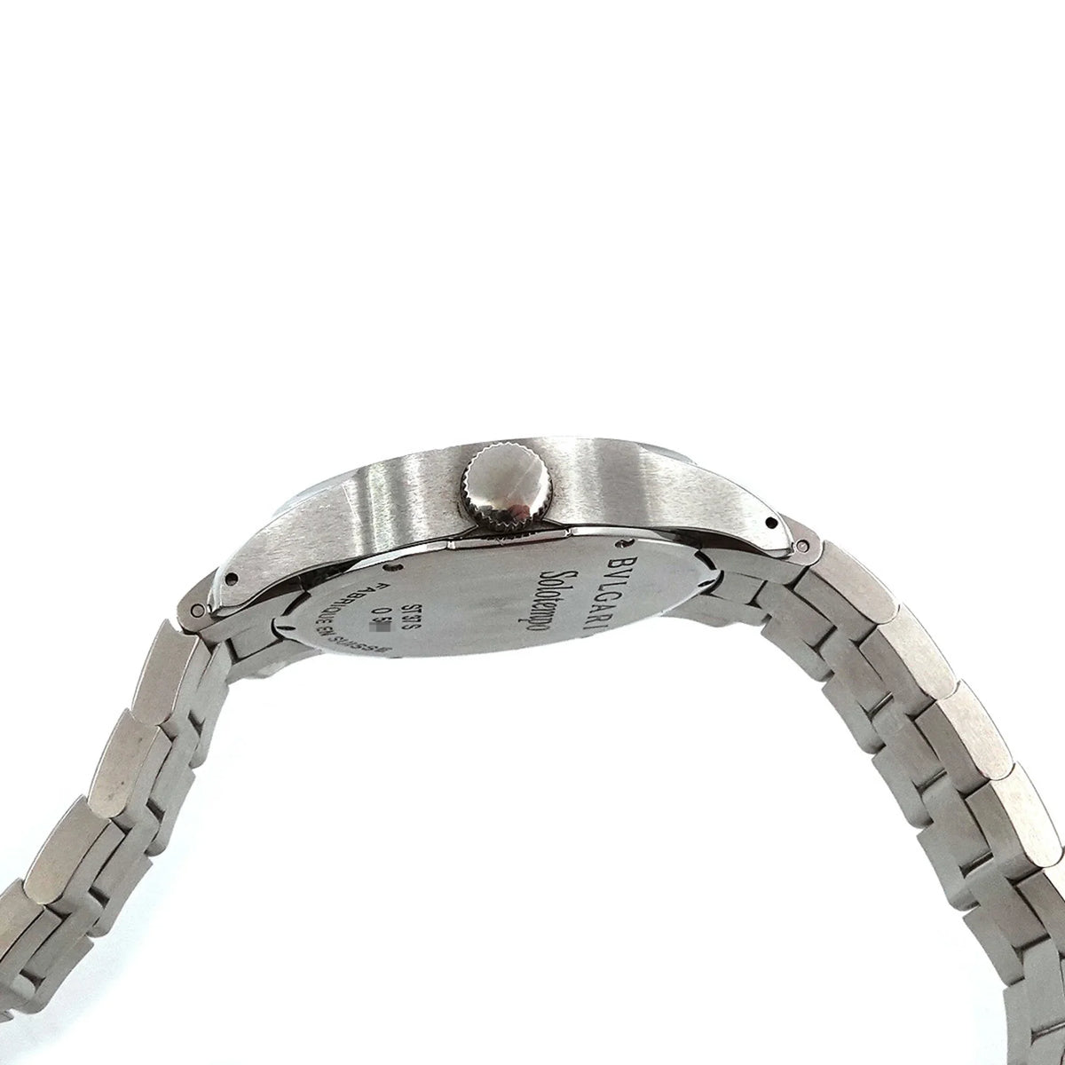 Pre-Owned Bulgari BVLGARI Solotempo ST37S Men's Watch Black Dial Quartz (Good)