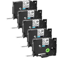 GREENCYCLE 5PK Compatible for Brother P-touch 12mm x 8m Black on Clear TZ TZe TZe-FX131 TZ-FX131 TZe-131 TZ-131 Flexible ID Cable Wire Label Tape