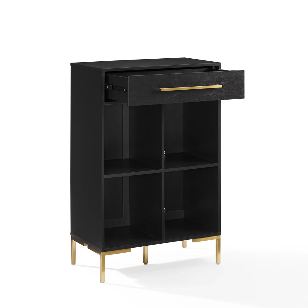 Crosley Furniture Juno Cube Bookcase and Record Player Stand with Storage for Vinyl Records