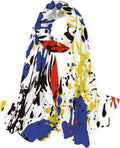 Hyjoy Abstract Grunge Style Long Silk Neck Scarf Lightweight Shawl Wrap Scarves for Women Girls