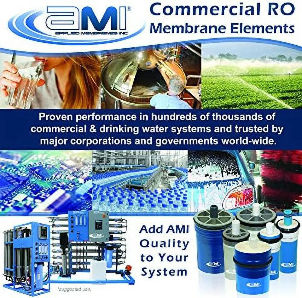 Low Energy Reverse Osmosis Membrane For Tap Water | 1,000 GPD At 150 Psi | 99% Rejection | Replacement RO Membrane | M-T2540ALE