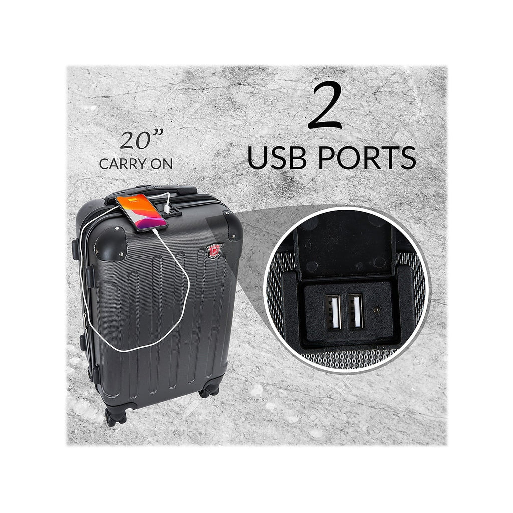 DUKAP Intely 2-Piece Plastic Luggage Set Wine (DKINT0SM-WIN)