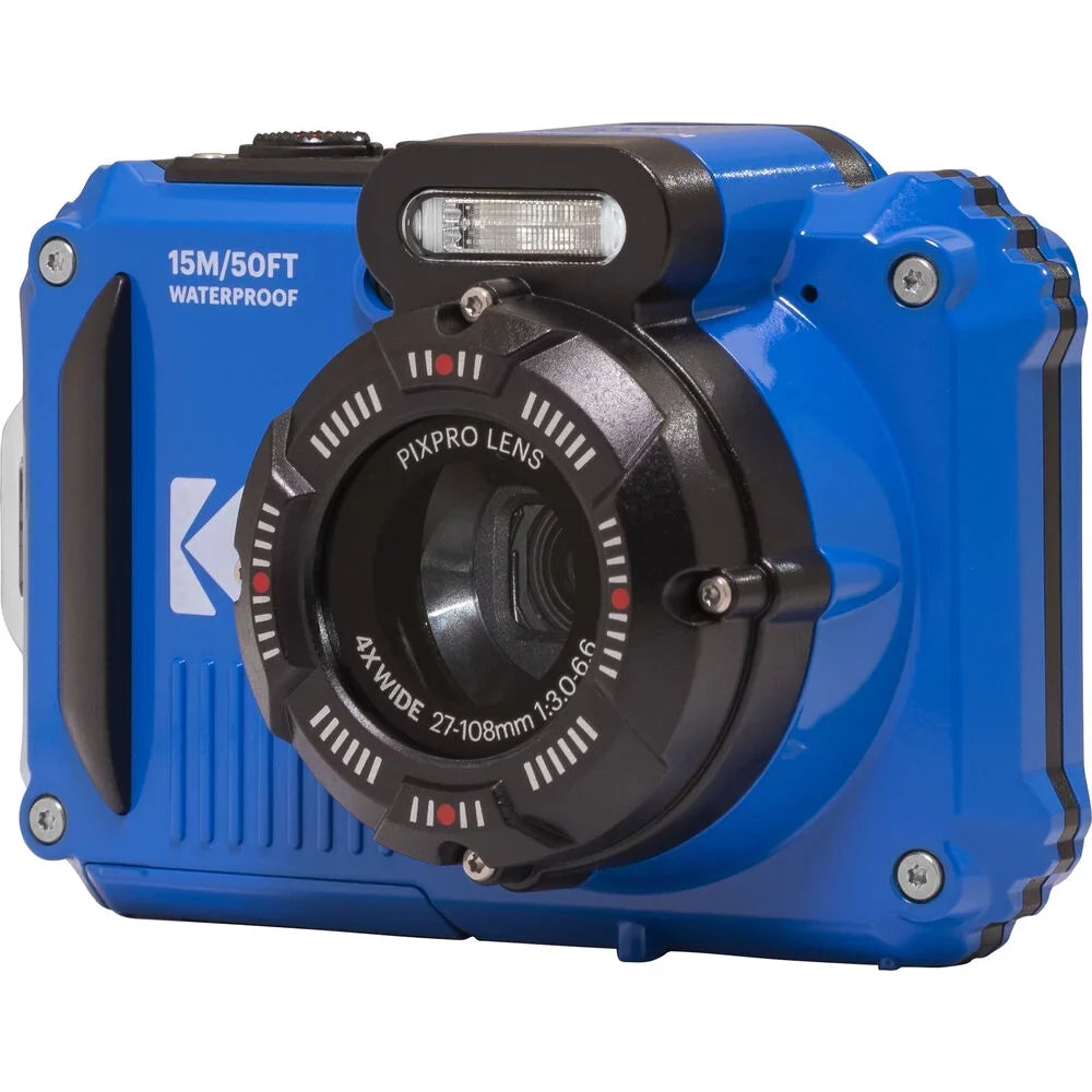 Kodak PIXPRO WPZ2 Digital Camera (Blue) + Spider Tripod + Case - 32GB Kit