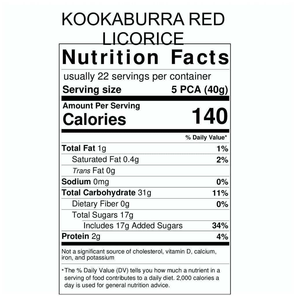 Kookaburra Soft Australian Red Licorice 6 lbs.
