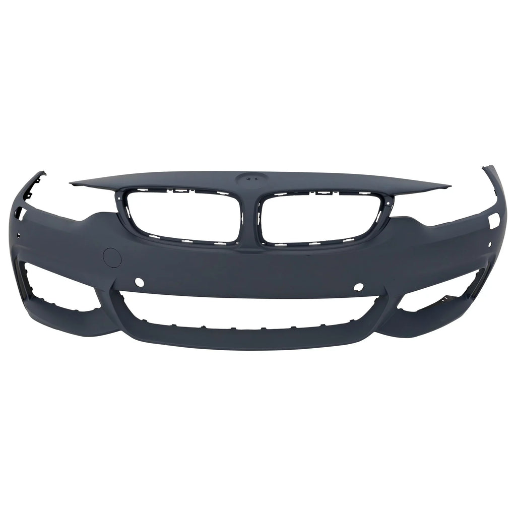 Front BUMPER COVER Compatible For BMW 4-SERIES 2014-2018 Primed with M Sport Line with HLW PDC Sensor Holes/Cam Conv/Coupe/HB- CAPA