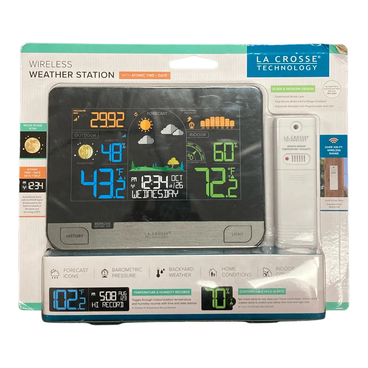 La Crosse Technology Wireless Weather Station with Atomic Time and Date