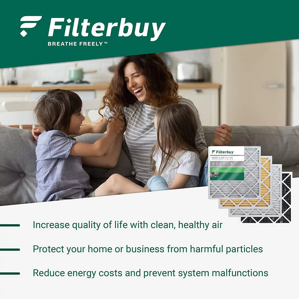 Filterbuy 10x25x4 MERV 11 Pleated HVAC AC Furnace Air Filters (4-Pack)