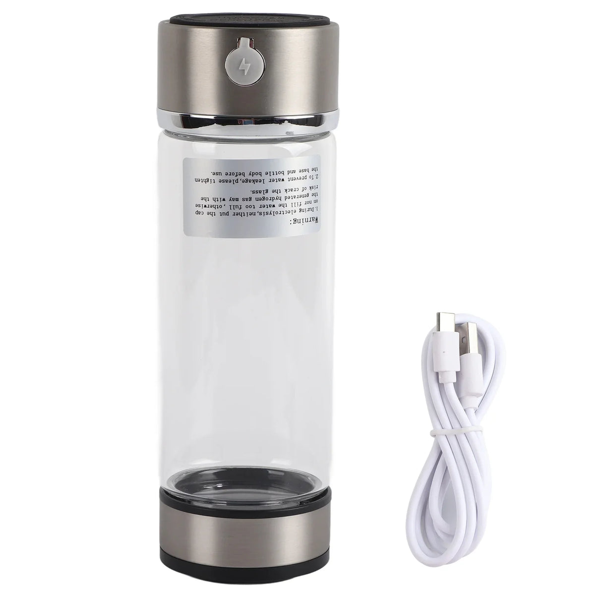 Nikou USB Charging Rich Hydrogen Water Purifier Filter Glass Bottle Anti-Skid Portable Lonizer Cup