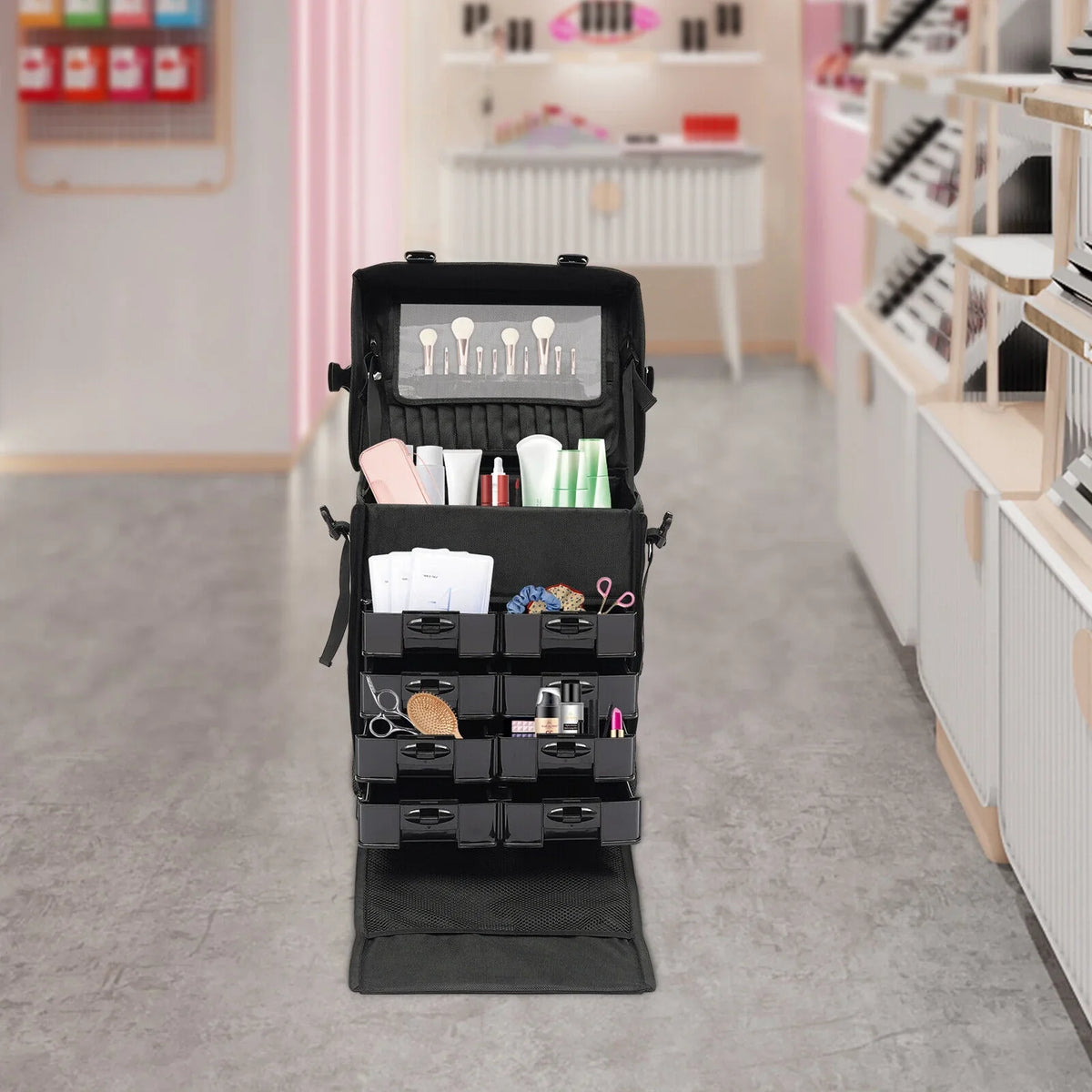 PRO Rolling Makeup Train Case Cosmetic Trolley Makeup Storage Modern