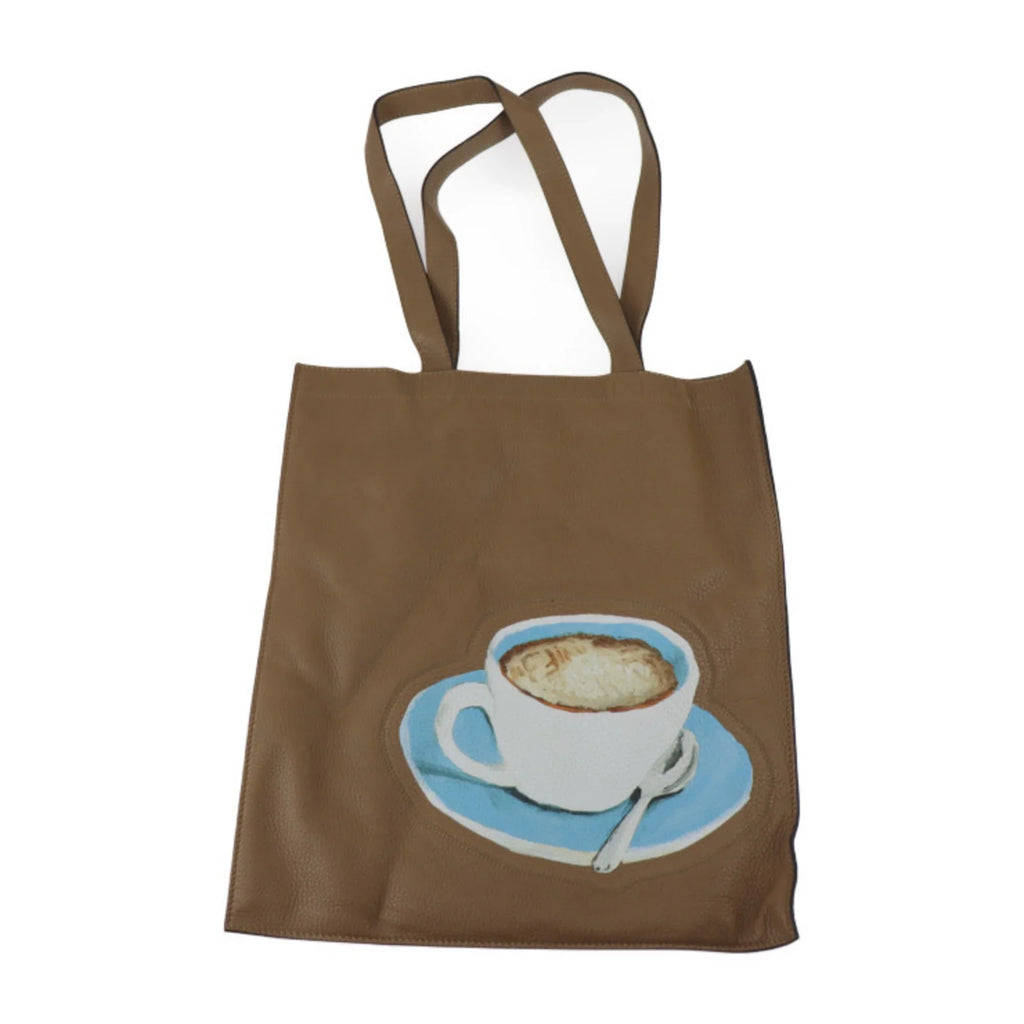 Pre-Owned FENDI Fendi Tote Bag 7VA426 Leather Brown Series Shoulder Coffee Cup Pattern (Like New)