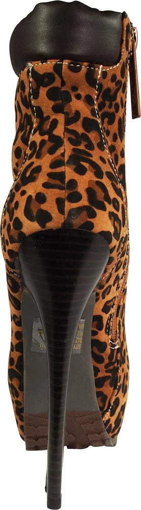 Breckelles Women Blazer-11 Boots 39221-6.5B(M)US Leopard