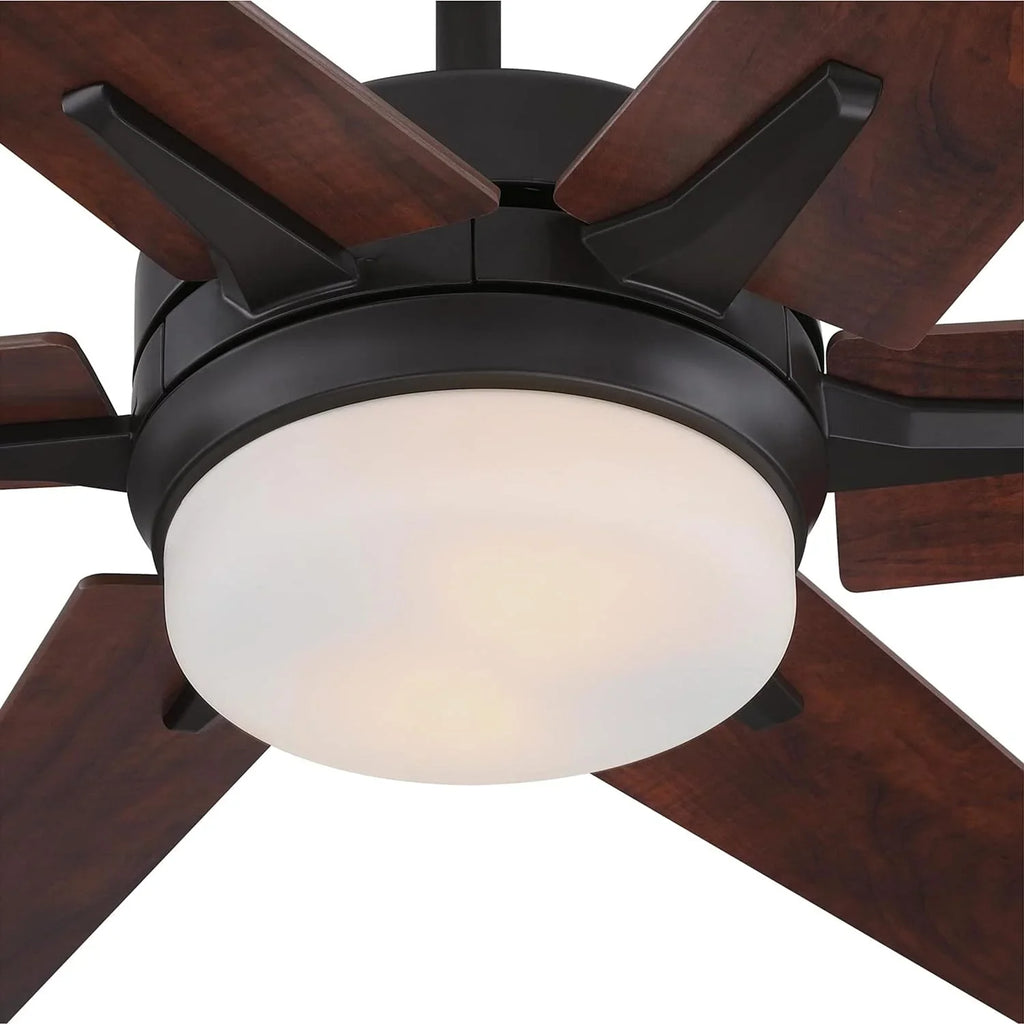 GOURE Lighting 74002B00 Transitional Cayuga, Smart WiFi Ceiling Fan Compatible with Amazon Alexa and Google Home with LED Light, Remote Control, 60 Inch, Black-Bronze Finish, Frosted Opal Glass