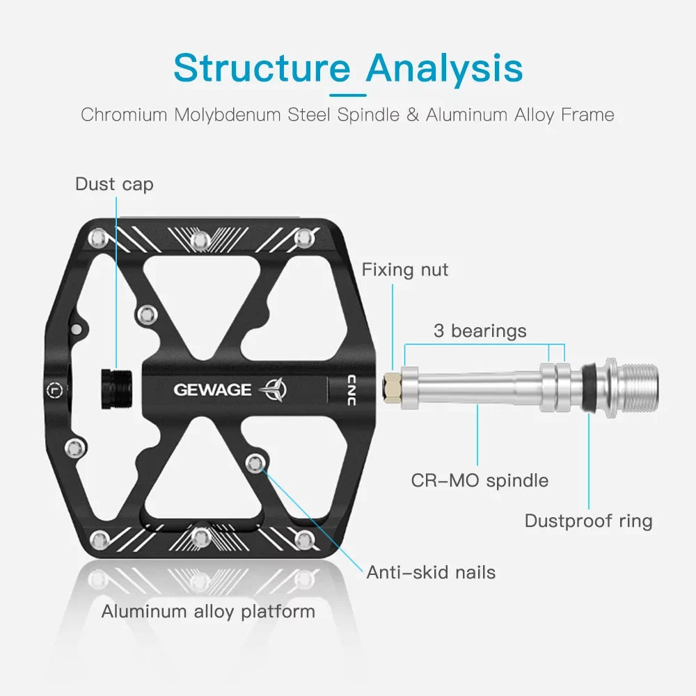 GEWAGE Cycle Peddling components Aluminum Alloy Peddling components with Reflectors Mountain Cycle Peddling components Cycling Peddling components Platform
