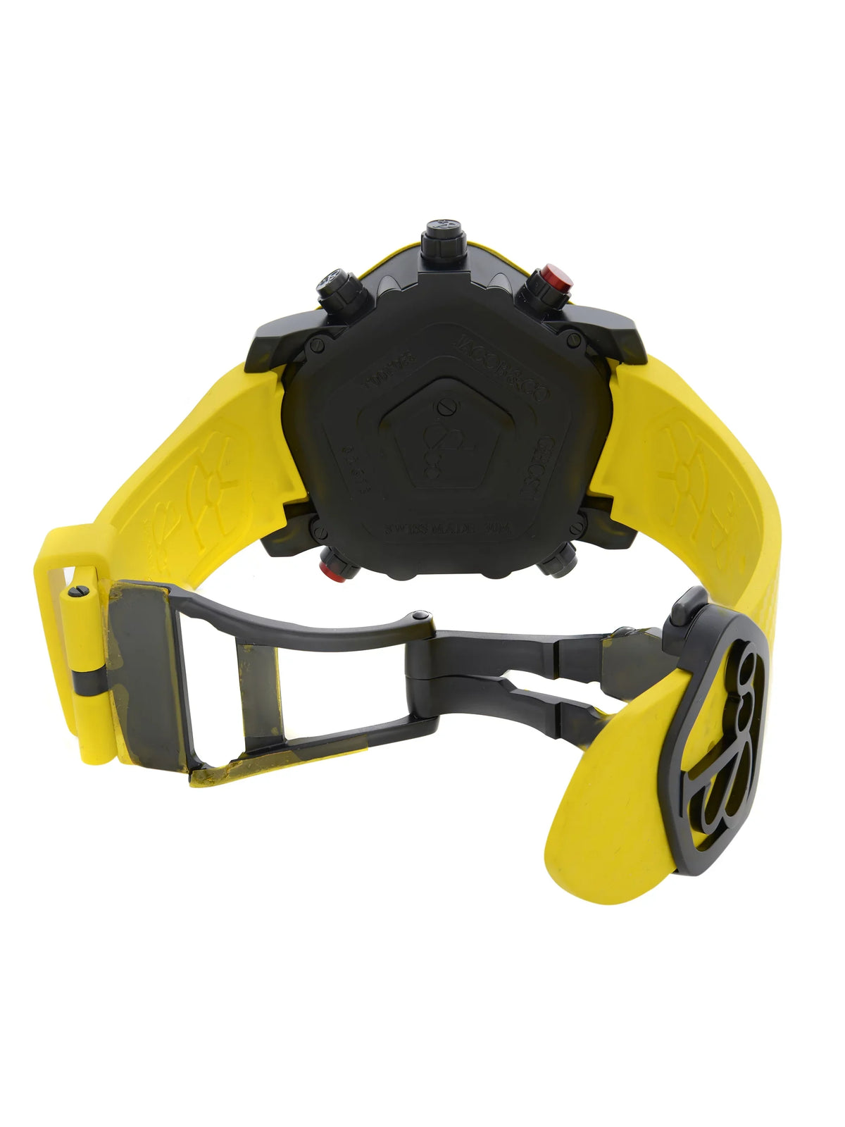 Jacob & Co. Ghost Steel Carbon Bezel Yellow Quartz Watch GH100.11.NS.PC.ANH4D