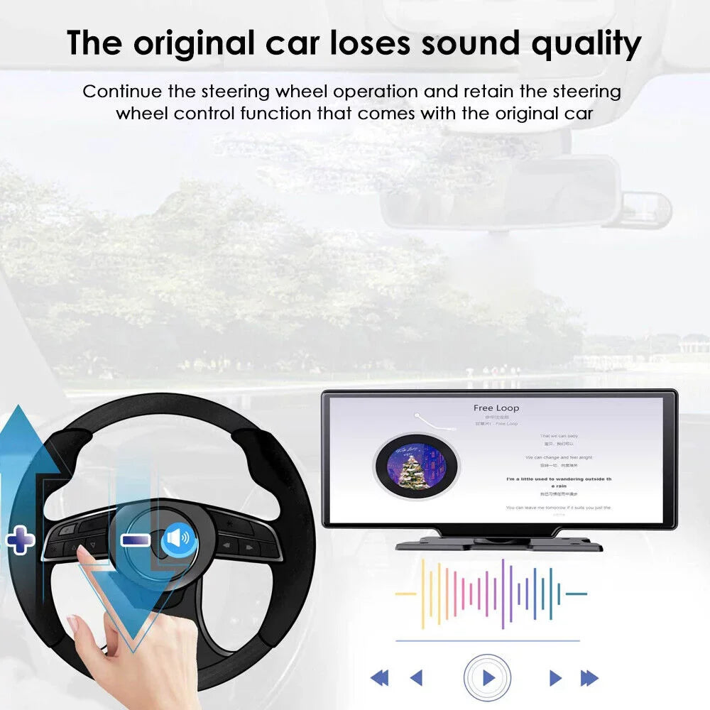 Paddsun 2K Wireless 10.26'' Touch Screen Dual Channel Wifi Car DVR Dash Camera Android Auto ".