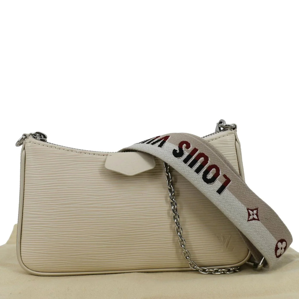 Pre-owned LOUIS VUITTON Easy Pouch On Strap Epi Leather Shoulder Bag Cream