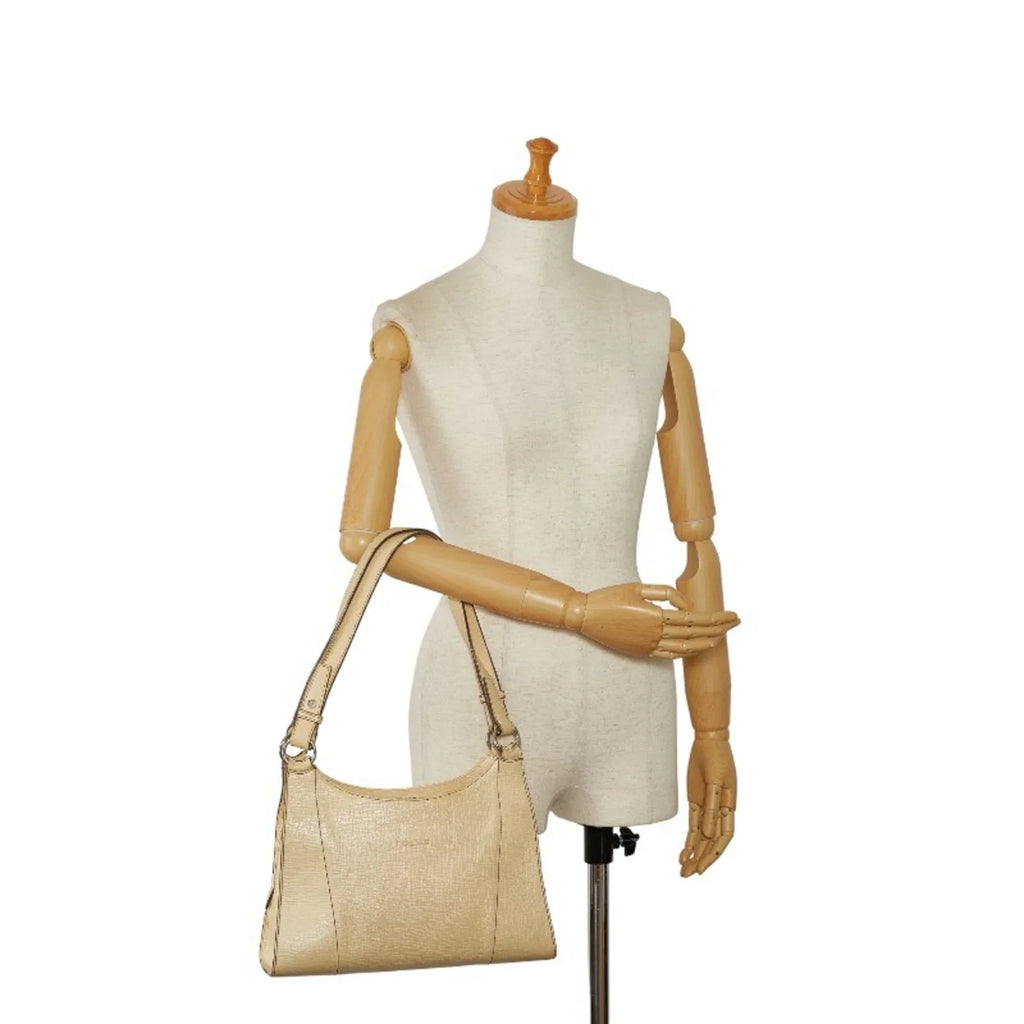 Pre-Owned LOEWE Handbag White Cream Yellow Leather Ladies (Fair)