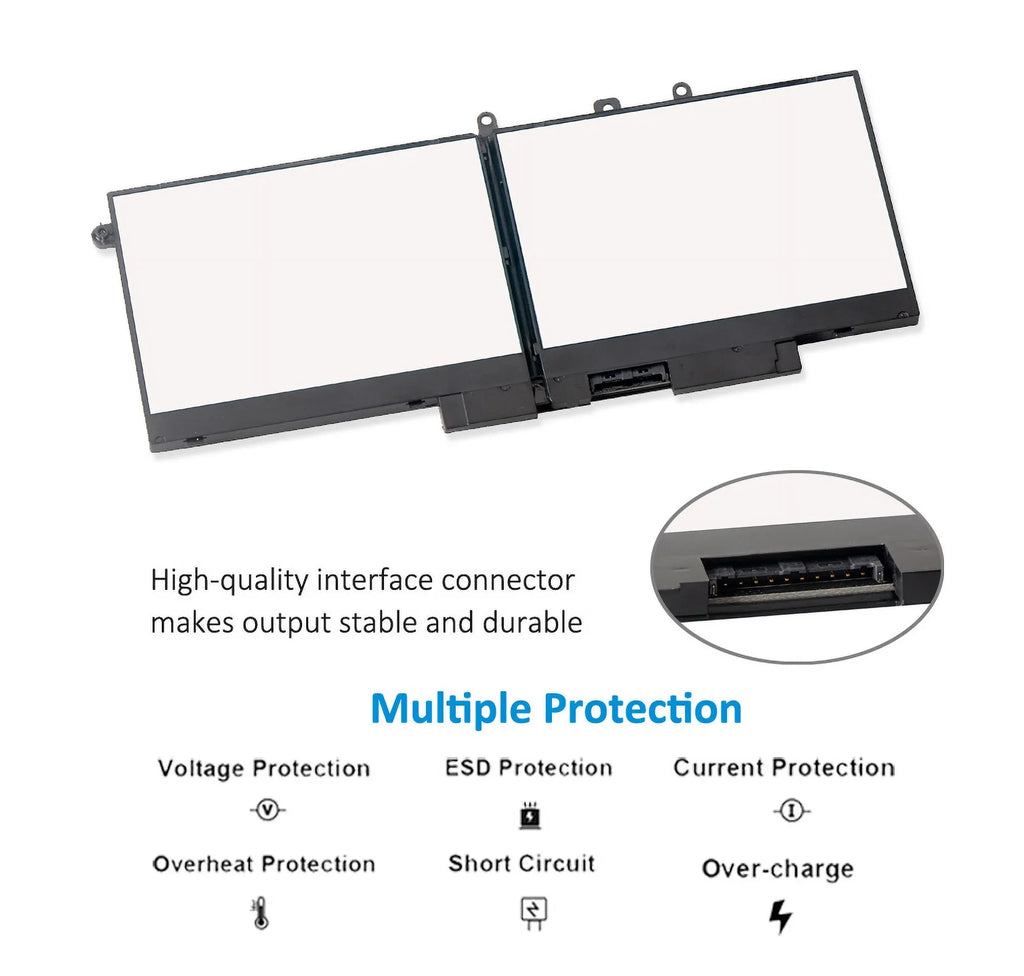 Kingsener GJKNX Laptop Battery For Dell Latitude 5480 5580 5490 5590 For DELL Precision M3520 M3530 GD1JP 7.6V 68WH