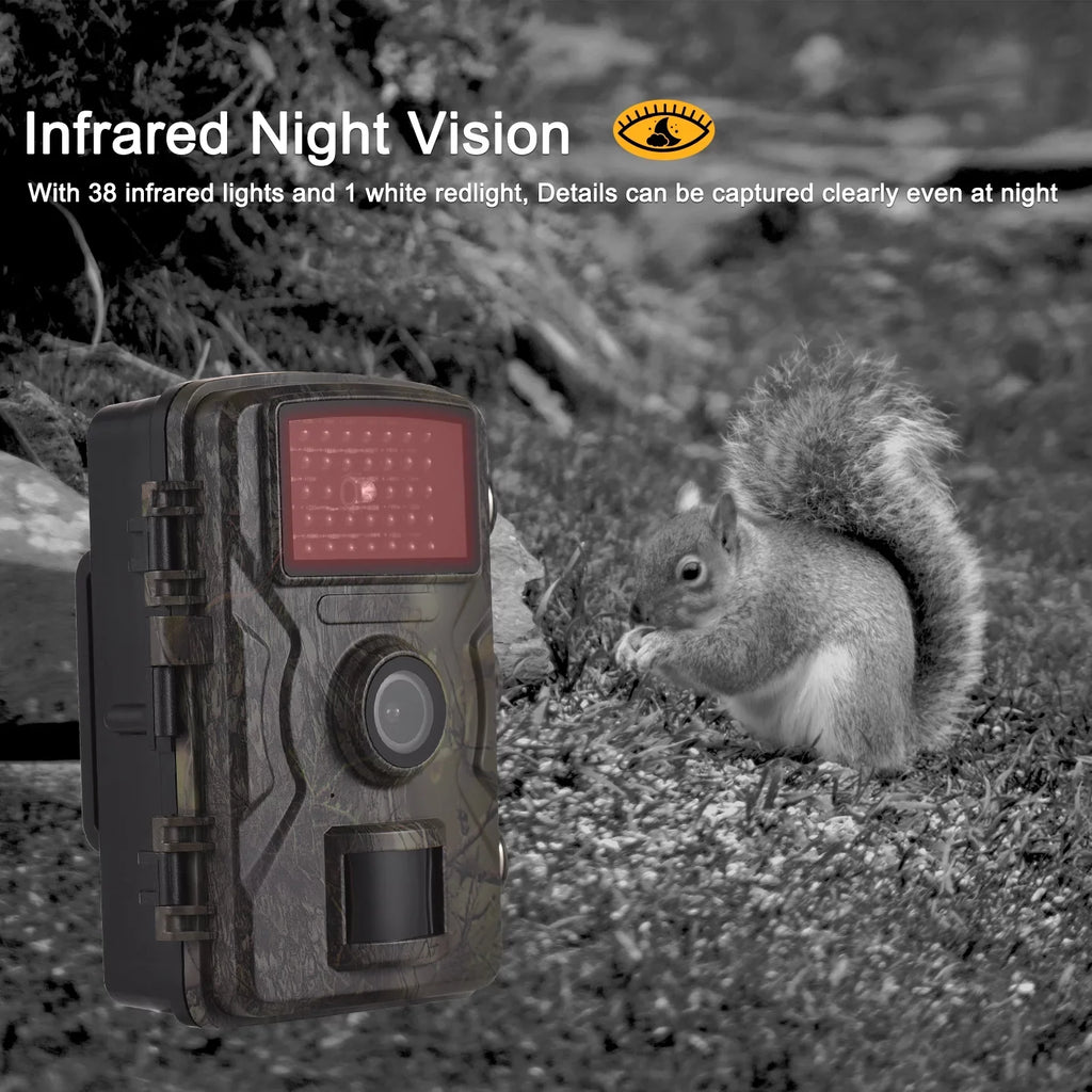 Meterk 1080P Trail Camera 16MP Wildlife Camera Tracking Camera with 2.0 Inch TFT Color Screen 0.8s Trigger Time Supports Infrared Night Vision Motion Activated IP66 Waterproof