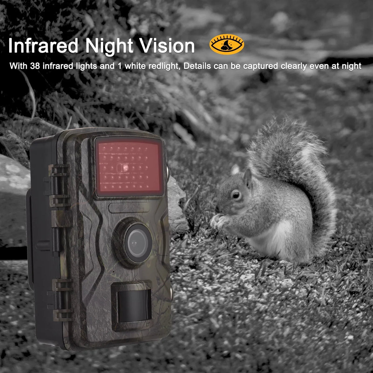 Meterk 1080P Trail Camera 16MP Wildlife Camera Tracking Camera with 2.0 Inch TFT Color Screen 0.8s Trigger Time Supports Infrared Night Vision Motion Activated IP66 Waterproof